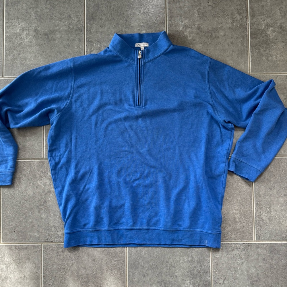 Peter Millar blue 1/4 Zip long sleeve